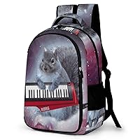 Music Chubby Squirrel Laptop Backpack Durable Computer Shoulder Bag Business Work Bag Camping Travel Daypack