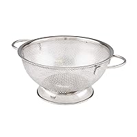 Tovolo Stainless Steel Colander With Looped Handles & Rimmed Footer Rust-Resistant Pasta Veggie Wash, Food Prep Strainer Basket, 2 Quart