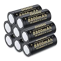 26650 Rechargeable Battery 3.7Volt 8800mAh Large Capacity Flat Top 8 Pack 26650 Batteries Rechargeable for Flashlight Headlamp