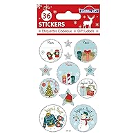 36 adhesive Christmas stickers - Silver glitter