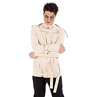 Fun Costumes Men's Straight Jacket, Strait Jacket Novelty Halloween Costume, Straitjacket Accessory Medium White