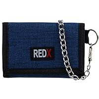 Mens Canvas Tri-Fold Chain Wallet, Blue, One Size, Contemporary