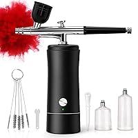 Airbrush Kit with32PSI, Air Brush Kit with Air Compressor for Nails,Gun Rechargeable Handheld Cordless Hose Airbrush Paint for Makeup, Fabric Spray,Tattoo,Cake,Barber,Model,Art Kits