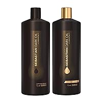 Sebastian Dark Oil Lightweight Shampoo (33.8oz) and Conditioner (33.8oz) Liter Set