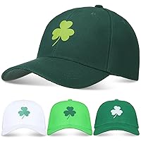 Cozypower St Patricks Day Clover Irish Green Clover Baseball Cap Trucker Hat Accessories for Men Women Adults 4 Pack Green White M, green, white
