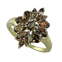Chrome Diopside Cushion Shape Natural Non-Treated Gemstone 10K Yellow Gold Ring Birthday Jewelry for Women & Men