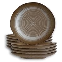 Porcelain Uneven Dinner Plates, Folio Patina Rustic Fortified Stoneware Dinnerware, Dishes for Meals, Salad, Entrees, Commercial Foodservice Restaurants, 11.2