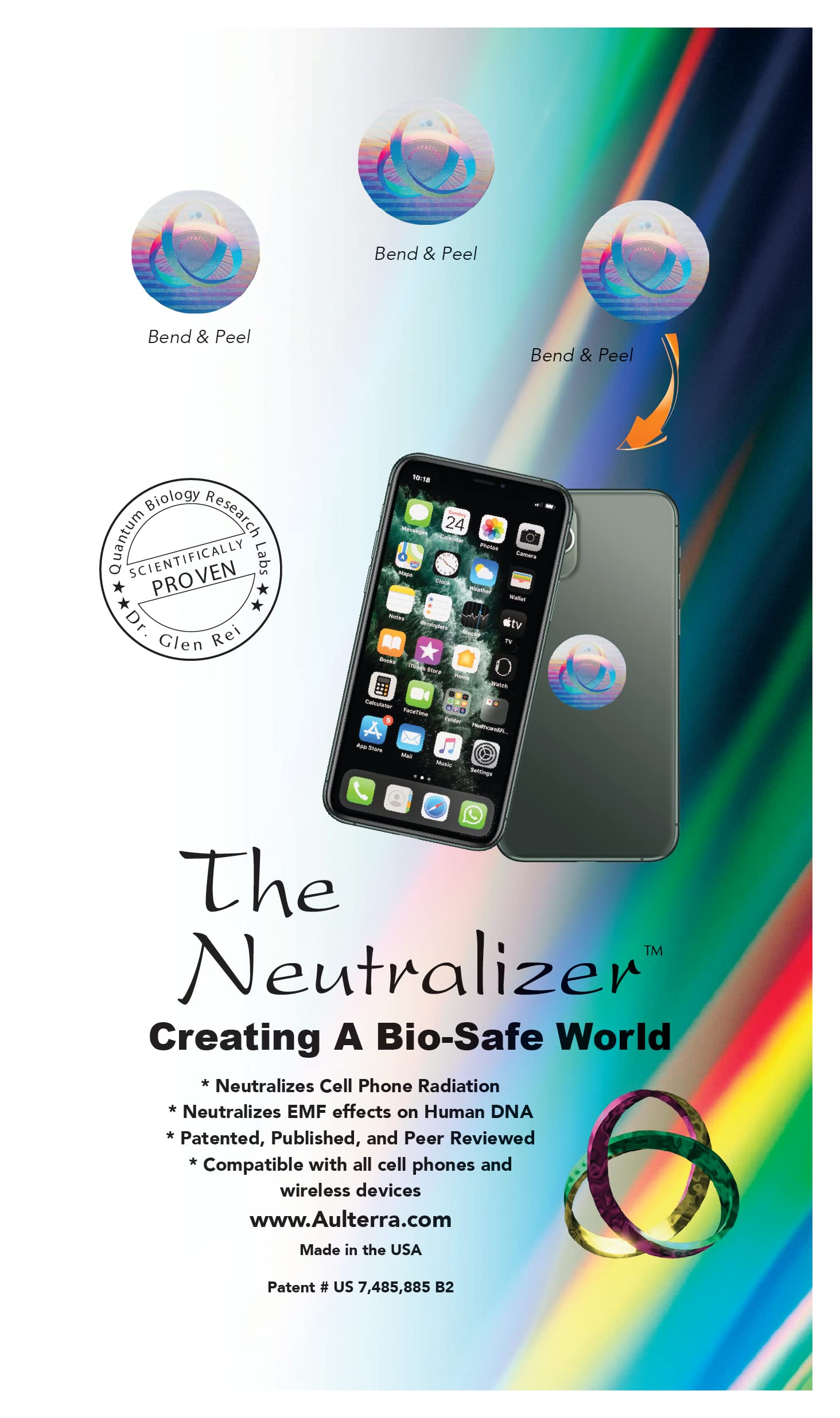 Aulterra EMF Neutralizer Sticker for Cell Phones, Laptops and Mobile Devices to Neutralize Harmful Effects Including 5G