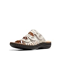 Clarks Women's Laurieann Ruby Flat Sandal, Off White Leather, 12 Wide