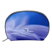 Travel Makeup Bag Purple Petal Dewdrop Cosmetic Bag Twill Fabric Makeup Bag Toiletry Bag For Women And Girls 7.5x2.2x5in