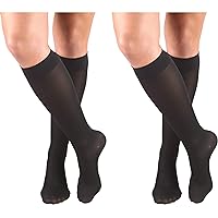 Truform Compression 15-20 mmHg Knee High Stockings Black, Medium, 2 Count