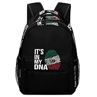 It's in My DNA Mexican Flag Lightweight Travel Backpack for Unisex Casual Laptop Bookbag for Camping