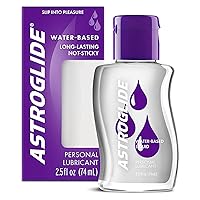 Astroglide Water Based Lube (2.5oz), Liquid Personal Lubricant, Sex Lube for Long-Lasting Pleasure for Men, Women and Couples, Safe for Toys, Travel-Friendly Size