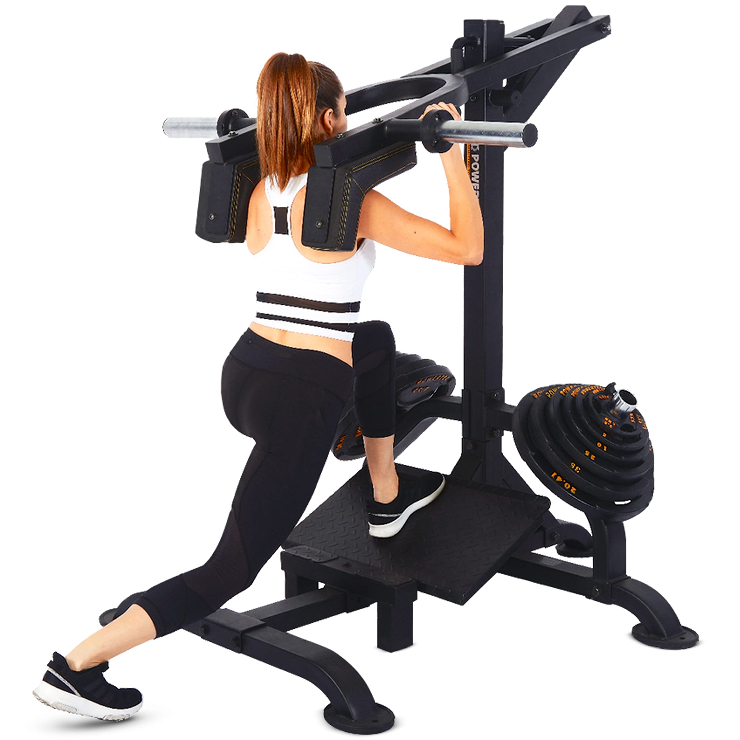 Powertec Fitness Levergym Calf Raise and Squat Machine, Black, 58” x 55” x 61.6”, 500 lbs Max Capacity - High-Quality Weight Training Equipment for Leg Exercise - Premium Home Workout Equipment