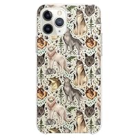 TPU Case Compatible with iPhone 15 14 13 12 11 Pro Max Plus Mini Xs Xr X 8+ 7 6 5 SE Slim fit Silicone Soft Design Lightweight Flexible Forest Wolf Clear Nature Wildlife Howling Wolves Print