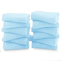 12 Pack Premium Washcloths Set - Quick Drying- Soft Microfiber Coral Velvet Highly Absorbent Wash Clothes - Multipurpose Use as Bath, Spa, Facial, Fingertip Towel (Aquamarine)