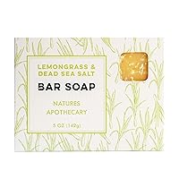 Lemongrass & Dead Sea Salt Premium Bar Soap - Cold-Processed Castile Soap - Eco-Friendly, Vegan, Hypoallergenic, All-Natural, Handmade in USA