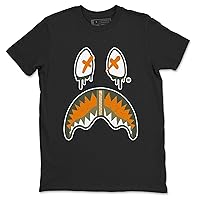 Graphic Tees Shark Face Design Printed 5s Olive Sneaker Matching T-Shirt