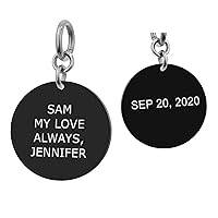 Round Plate Double-sided Engraving Personalized Photo and Message Pendant Dangle Charm Bead for European Charm Bracelets