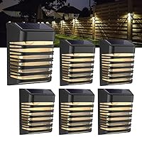 Solar Fence Light, IP65 Waterproof Solar Outdoor Lights with Breathing/Constant Mode, Garden Solar Lights Suitable for Fence, Yard, Stair, Path, Pool, Decoration, Pack of 6