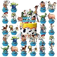 25Pcs Cake Toppers for Toy Story,Toy Anime Story Birthday Party Supplies,Toy Party Cupcake Decorations