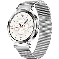 Smart Watches for Women,HD LCD Smart Watch, Waterproof Fitness Tracker with Heart Rate, Blood Oxygen, Sleep Monitor, Pedometer (Color : Silver)