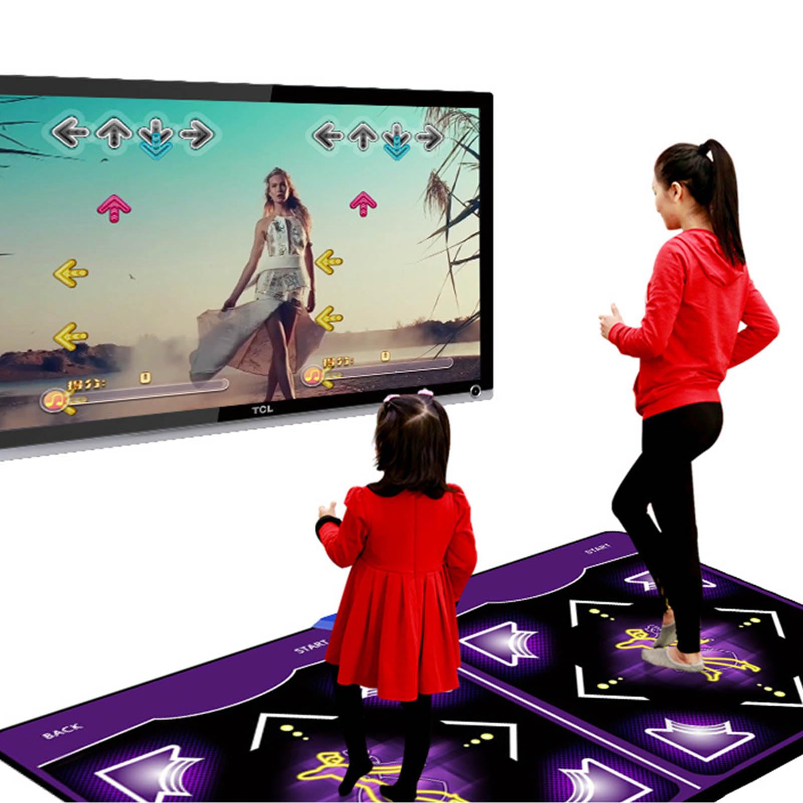 Luqeeg Wireless Electronic Dance Mats, Double User Exercise Fitness Playmat, Non Slip Dancing Pad with Remote Control for Improve Coordination, Family Entertainment, Musical Gift Toy