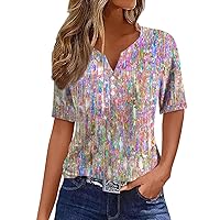 Plus Size Tops for Women Summer Hawaiian Floral Graphic Oversized T Shirts Short Sleeve Blouses Button-Down Shirts