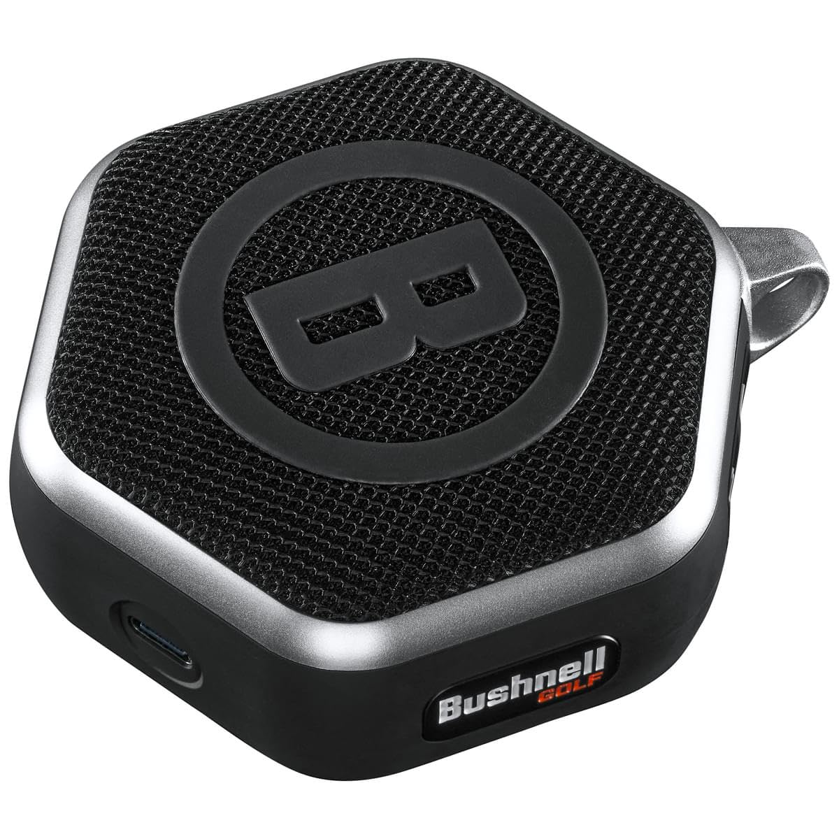 Bushnell Golf Wingman Mini GPS Speaker - Audible & Accurate Distances, Multiple Mounting Options for Cart or Walking (Black/Silver)