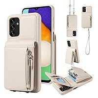 Cell Phone Flip Case Cover Premium Leather Wallet Case Compatible with Samsung Galaxy A13 4G/5G, Crossbody Bag with Card Holder,Magnetic Closure Zipper Purse, Removable Strap Protective Back Cover Gal