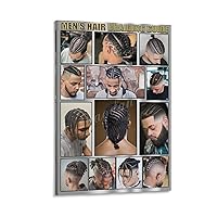 Men's Barber Shop Poster Hair Salon Hair Salon Poster Men's Hair Guide Poster (5) Canvas Painting Posters And Prints Wall Art Pictures for Living Room Bedroom Decor 24x36inch(60x90cm) Frame-style