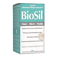 BioSil by Natural Factors, Hair, Skin, Nails, Supports Healthy Growth and Strength, Vegan Collagen, Elastin and Keratin Generator, 60 Capsules