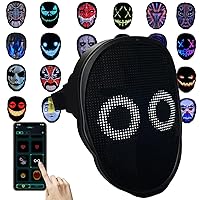 Depointer Life Led Mask with Rechargeable Bluetooth-compatible App Controlled, Customizable Shining Mask, Lighted Face Transforming Mask, unisex-child