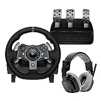 Logitech G920 Driving Force Racing Wheel and Pedals, Force Feedback + ASTRO A10 Gen 2 Wired Headset - Xbox Series X|S, Xbox One and PC, Mac - Black