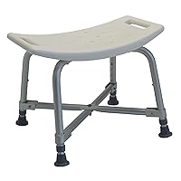 Lumex Bariatric Shower Chair - 600 lb. Weight Capacity & Adjustable-Height - Grey, 7932A-1