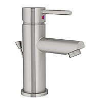Symmons SLS-3512-STN-1.0 Dia Single Hole Single-Handle Bathroom Faucet with Drain Assembly in Satin Nickel (1.0 GPM)