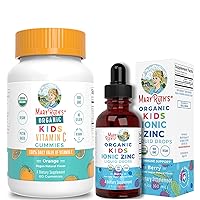 USDA Organic Vitamin C Gummies for Kids & Liquid Ionic Zinc for Kids by MaryRuth's | Immune Function & Overall Health | Skin Care Supplement | Vegan | Non-GMO | Gluten Free