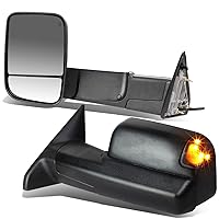 DNA Motoring TWM-013-T888-BK-SM Pair of Black Powered Heated Towing Side Mirrors w/Turn Signal and Puddle Light Compatible With 09-16 Ram 1500/10-16 Ram 2500 3500 4500 5500