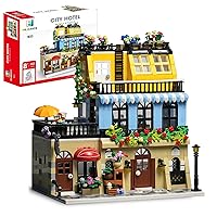 ENJBRICK Flowers City Hotel House Building Kit for Adutls, Creator Building Toy Set with Apartmant and Shops for Girls and Adults 1464pcs