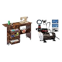 VIVOHOME Folding Sewing Craft Table with 110-120V Professional Airbrushing Paint System