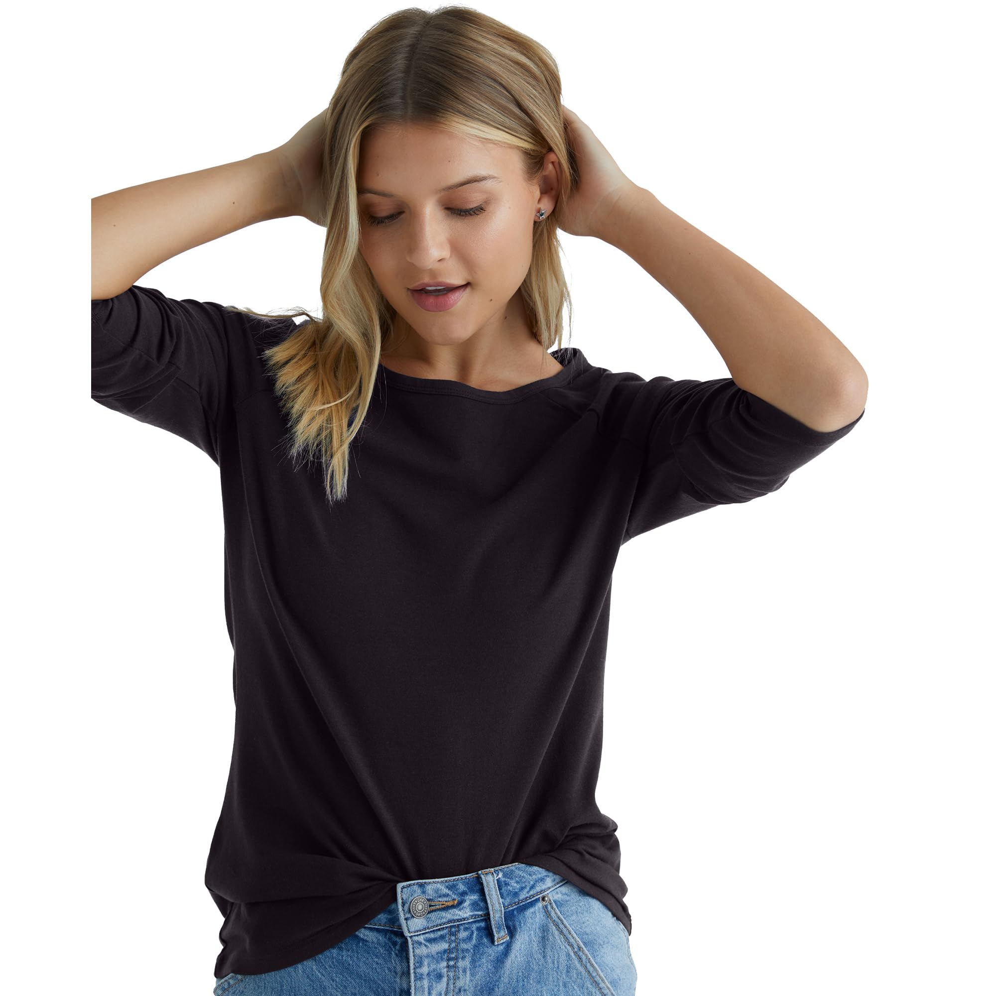 Hanes Women's Raglan Sleeve Tee, Women’s Stretch Cotton Tee, Women’s Crewneck Tee