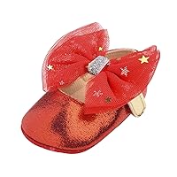 Baby Shoes, Baby Girls Mary Janes Flat Bowknot Rubber Sole First Walker Princess Dress Shoes