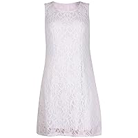 PurpleHanger Women's Plus Size Floral Lace Vest Mini Dress Cream 12-14