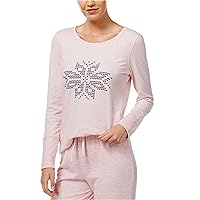 Nautica Reversible Snowflake Pajama Top, Pink Heather, Medium