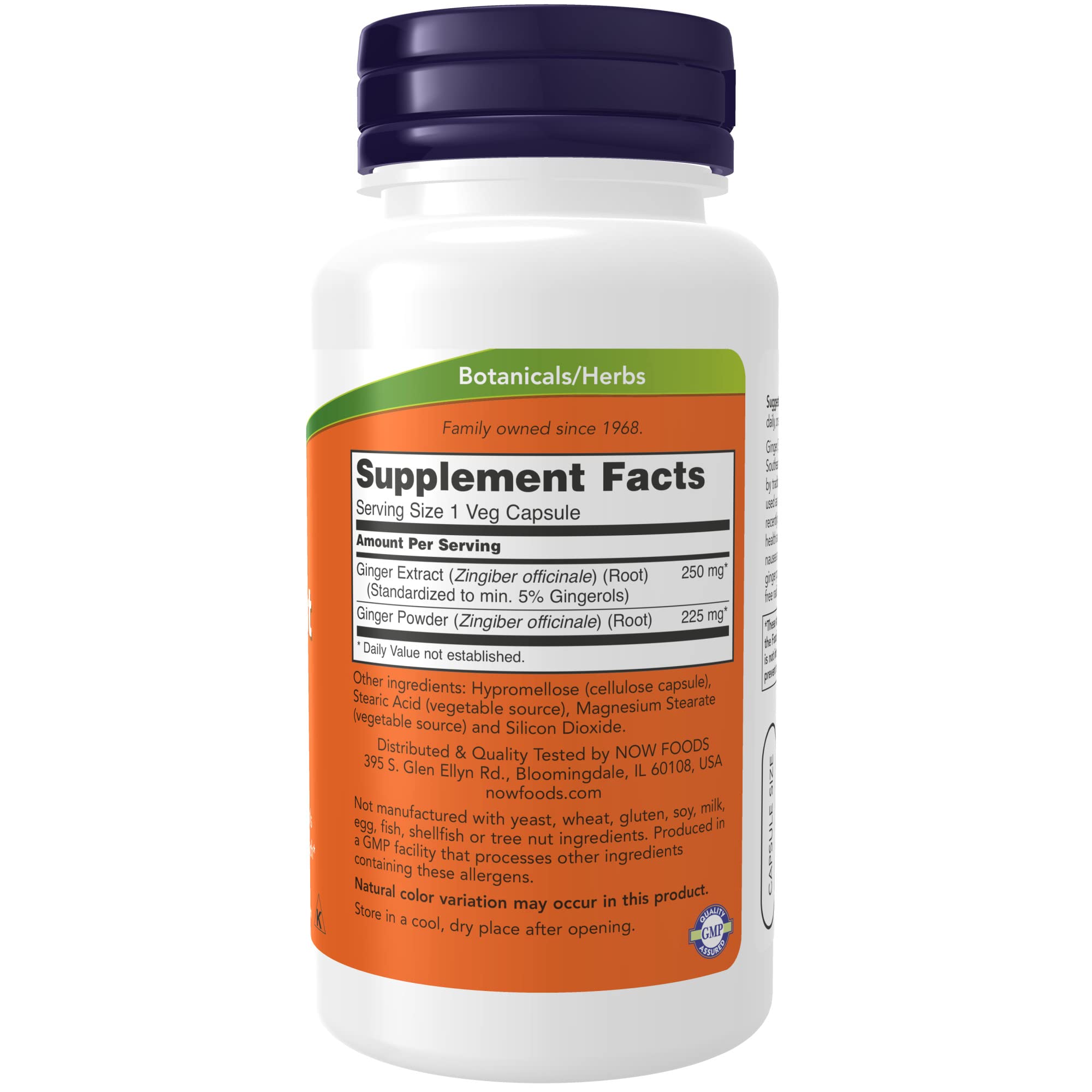 NOW Supplements, Ginger Root Extract 250 mg, Temporary Relief of Upset Stomach*, Digestive Support*, 90 Veg Capsules
