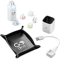 GoCube Ultimate GoDice Pack - 6 Smart Connected Dice, Rolling Tray, Cup and Extra Charger