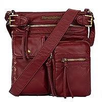 Montana West Crossbody Bag for Women Soft Washed Leather Multi Pocket Shoulder Purses