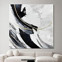 GIFTTWART Home Decor Living Room Black and White Oversized Wall Art Contemporary Abstract Minimalist Home Office Bedroom Dining Room Decor