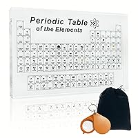 Periodic Table with Real Elements Inside, Acrylic Periodic Table with Flannel Bag, Large Periodic Table of Elements, Chemistry Gifts for Kids Adults Teacher(8.3