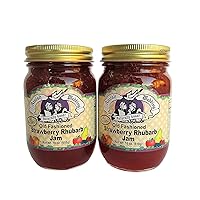 Amish Wedding All Natural Old Fashioned Strawberry Rhubarb Jam 18 Ounces (Pack of 2)